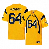 West Virginia Mountaineers 64 Mark Glowinski Gold College Football Jersey Dzhi,baseball caps,new era cap wholesale,wholesale hats